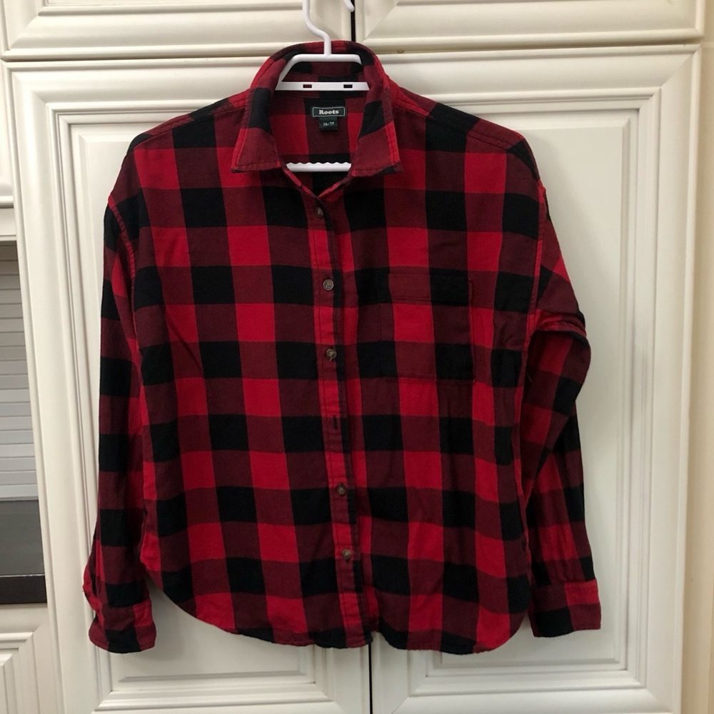 Roots women’s plaid flannel shirt
